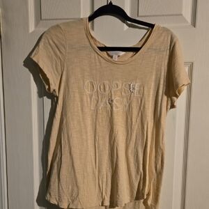 LC Lauren Conrad Tan Short Sleeve Tee Size M